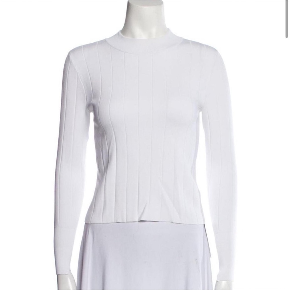ALC White Ribbed Crew Neck Sweater